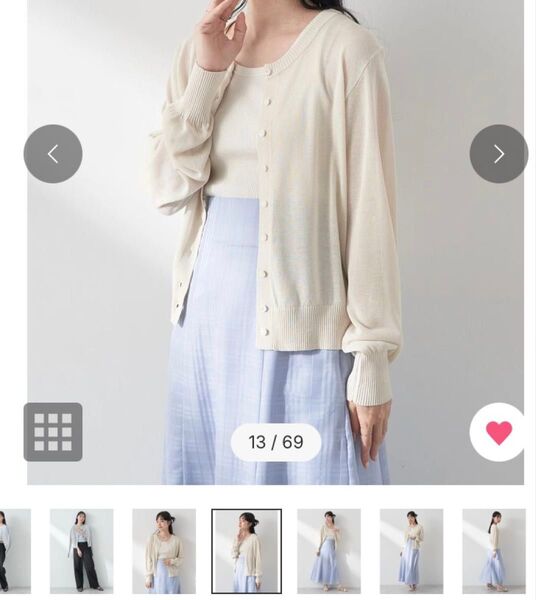 ☆新品☆アースミュージックアンドエコロジー シアークルーカーディガン シアーカーディガン アイボリー サイズ フリー
