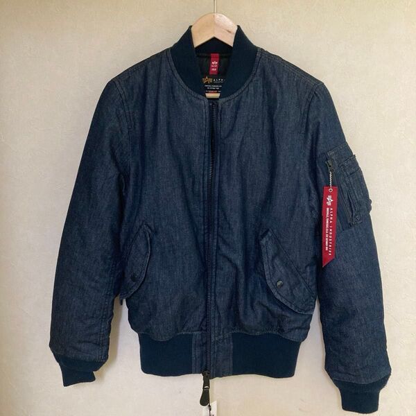 新品 ALPHA INDUSTRIES デニム生地MA-1ジャケット Mサイズ