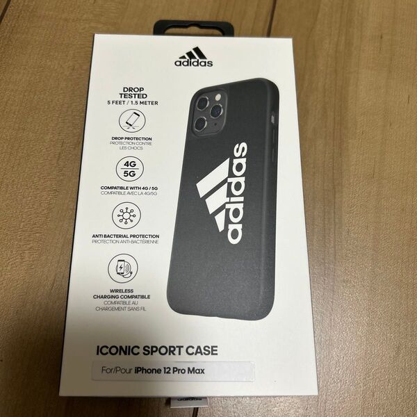 adidas iPhone12ProMax ケース 黒 アディダス
