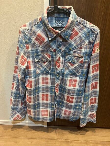 TMT インディゴチェックシャツ サイズL 美品 キムタク 藤木直人 長袖シャツ