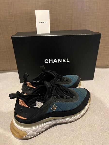 CHANEL (シャネル) ココマーク ローカットスニーカー ブルー 41