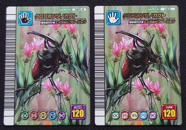 激レア! 未使用! ムシキング 5周年コレクションカード 第1弾 クロゴホンヅノカブト ノーマル、アダー 2種!