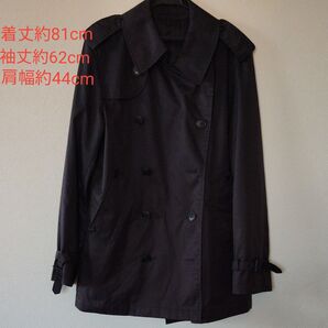 【美品】メンズ トレンチコート 黒 ブラック Theスーツカンパニー L~LL