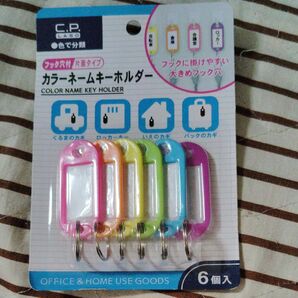 ☆鍵等の振り分けや推し活(写真入れ)にも☆カラーネームキーホルダー6枚セット