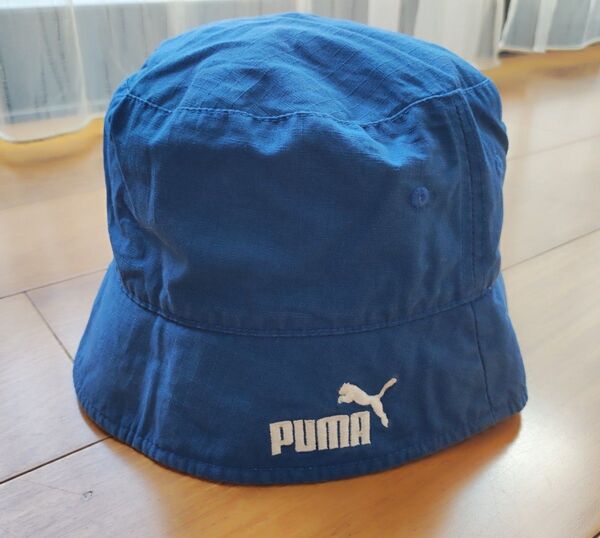 PUMA 帽子 プーマ バケット ハット 帽子 ブルー刺繍プーマ バケハ 58cm