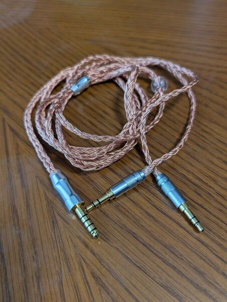 ヘッドホンケーブル 無酸素銅 4.4mmバランス→3.5mm HIFIMANなどに