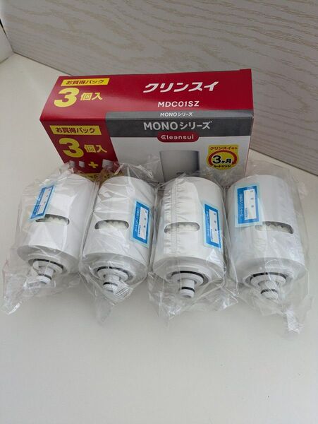 浄水器交換カートリッジ MDC01SZ 3本に1本 計4本 1年間セット クリンスイ 純正品 正規品 新品 スピード発送