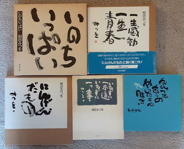 相田みつを 軌保博光 5冊セット 本 いのちいっぱい 一生感動 一生青春 にんげんだもの いちずに一本道いちずに一ッ事 なんでも