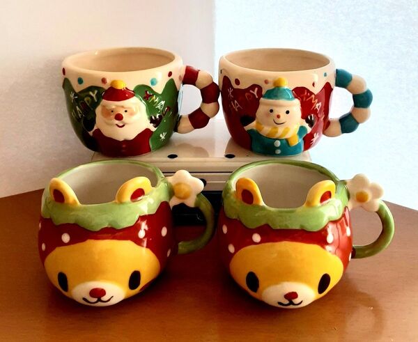 ミニ カップ 猫 クリスマス コップ マグカップ 4個セット ミニカップ ミニコップ キッズ 赤ちゃん
