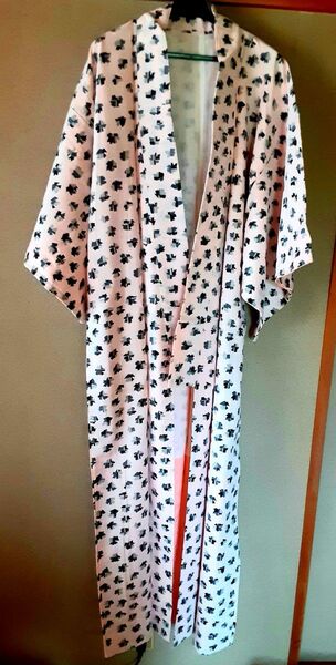 着物 ピンク 和服 柄 きもの 呉服 和装 羽織 長羽織 レトロ 昭和レトロ 大正レトロ アンティーク 大正ロマン