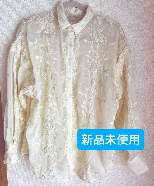 未使用 one after another NICE CLAUP シアーフラワーシャツ