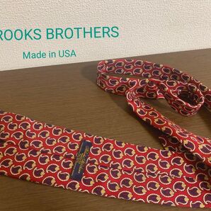 「極美品」「一点物」 BROOKS BROTHERS ネクタイ アメリカ製シルク