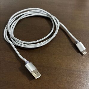 Lightningケーブル シルバー 1.5m ナイロンメッシュ 150cm iPhone ライトニングケーブル IPhone