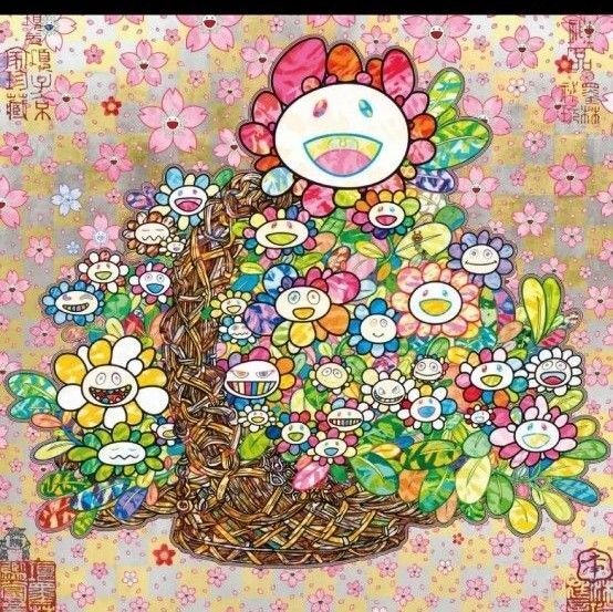 村上隆 Zingaro シルクスクリーン版画 ED300 kaikaikiki かごに入った花束 オマージュ