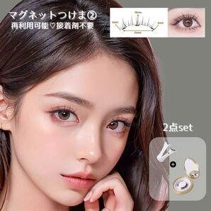 マグネットつけまつげ マグネット式 磁石 つけまつげ 接着剤不要 簡単 軽量 2点セット