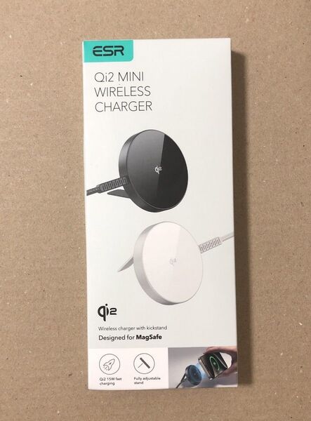 ESR HaloLock Qi2 ワイヤレス充電器 キックスタンド付き Qi2 15W MagSafe iPhone充電器