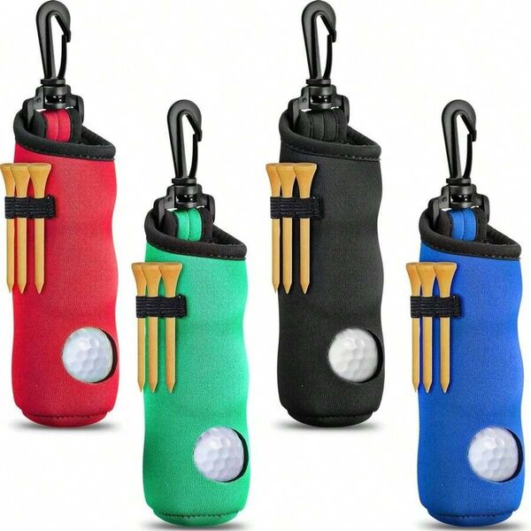 ゴルフティーホルダー ボールキャリーバッグ ポーチ キーチェーンベルト クリップ付き 持ち運び691507