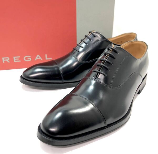 【新品未使用】REGAL リーガル 811R 24.5cm ストレートチップ 定価¥28,600 ブラック