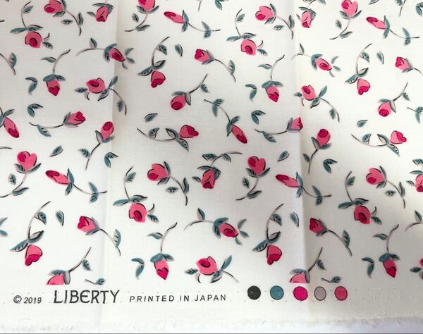C&S LIBERTY タナローン フローティングフローラ ダークピンク 生地幅半分×50cm