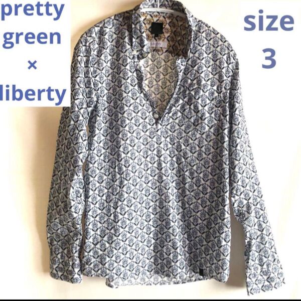 pretty green × liberty fabric shirt プリティグリーン × リバティ 長袖