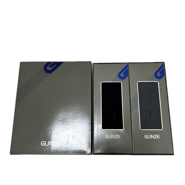 新品 未使用 グンゼ GUNZE 靴下 ソックス グレー ネイビー ハイフル 日本製