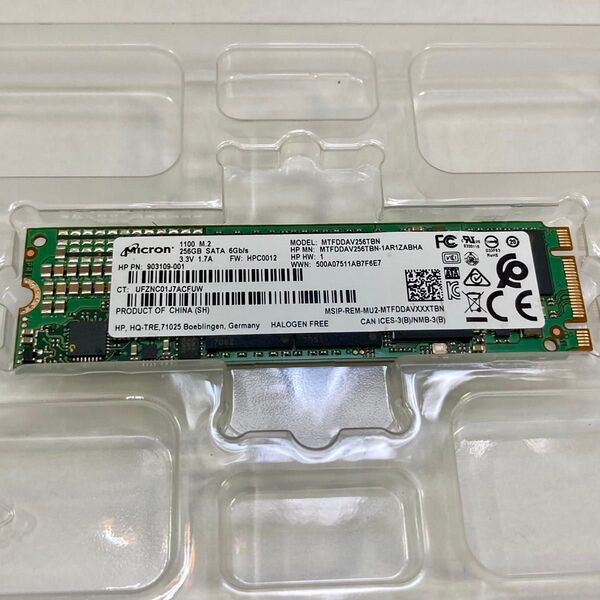 M.2 SSD 256GB SATA Micron 758時間 動作品 type2280 B&M-key