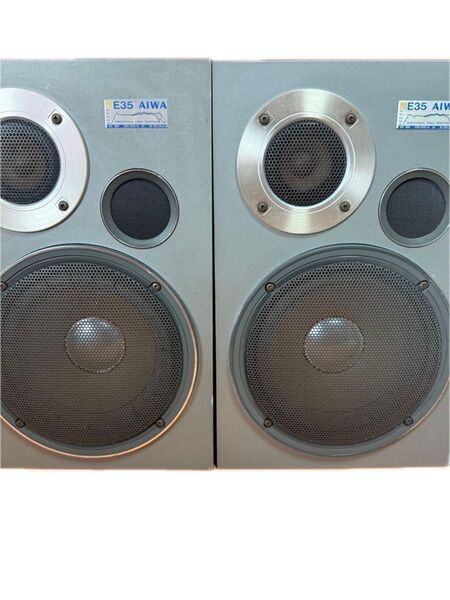 AIWA スピーカー E35 2個セット グレー ヴィンテージ 当時物
