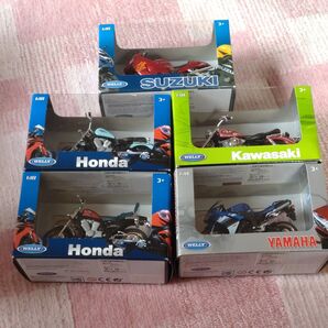 バイク ミニカー 5台セット WELLY Honda Kawasaki YAMAHA Suzuki