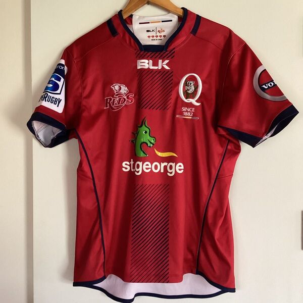 極美品 BLK ラグビーシャツ レッド st.george Queensland Reds