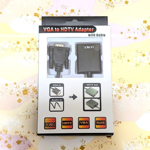 VGA to HDMI 変換 ケーブル パソコン ディスプレイ テレビ PC TV