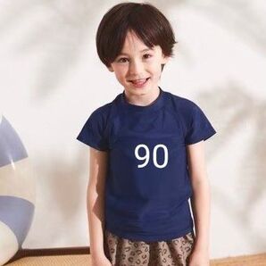 ラッシュガード 水着 半袖 プール 海 レジャー 90 ベビー キッズ 2歳 ネイビー ベビースイミング ペアマノン バースデー
