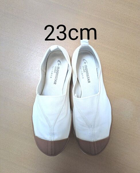 23cm ムーンスター 上靴 上履き 三角ゴム スリッポンタイプ 赤