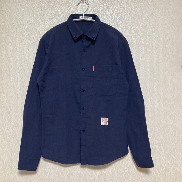 NOSIIJATDN メンズ ネイビー 長袖 シャツ Lサイズですが小さめM位