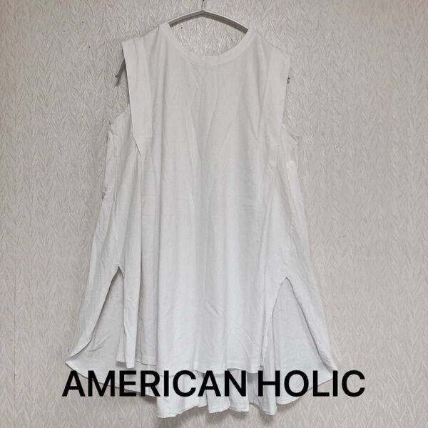 AMERICAN HOLIC アメリカンホリック レディース 白 ノースリーブ チュニック Mサイズ