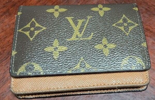LOUIS VUITTON 本革 カードケース モノグラム ブラウン