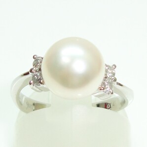◆◆超特価◆◆プラチナ真珠、ダイヤリング 8,5ミリ【新品】創業58周年!◆超キュート♪税込み価格!送料サービス♪♪