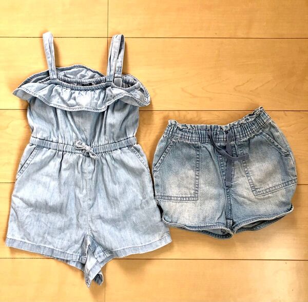GAPデニム☆ベビー 子供服 ショートパンツ サロペット 2点 短パン