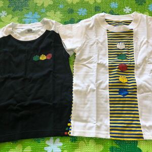 新品ブロック付きTシャツセット　110cm 半袖Tシャツ