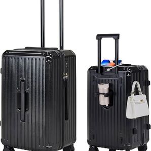 キャリーケース 機内持ち込み フロントオープン USBポート付き ブラック 未使用