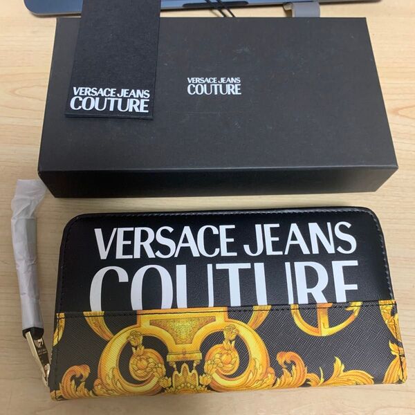 【正規品】VERSACE JEANS COUTURE ヴェルサーチェ バロック ロゴ 長財布