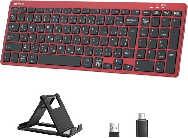 キーボード ワイヤレス 無線 2.4GHz スタンド付き ios Windows mac対応 JIS日本語配列 パンタグラフ