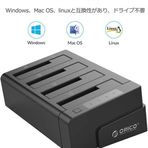 OP124 ORICO USB3.0 HDDケース クローン機能付き 2.5 / 3.5インチ HDD/SSD 対応 4ベイ