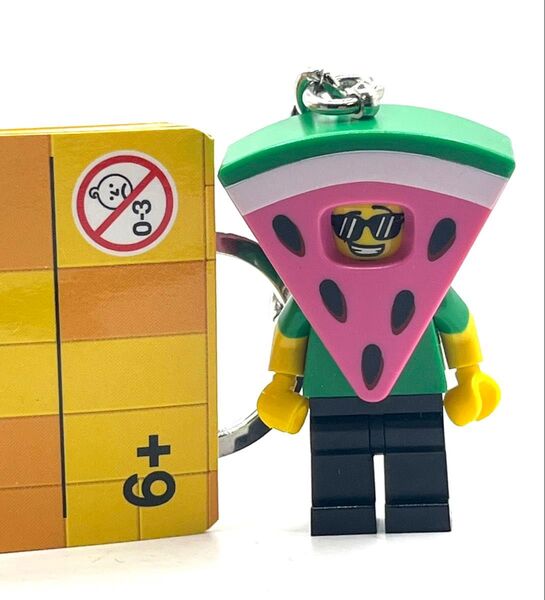 新品 LEGO レゴ キーリング キーホルダー スイカ男 着ぐるみ コスプレ ミニフィグ レア 廃盤
