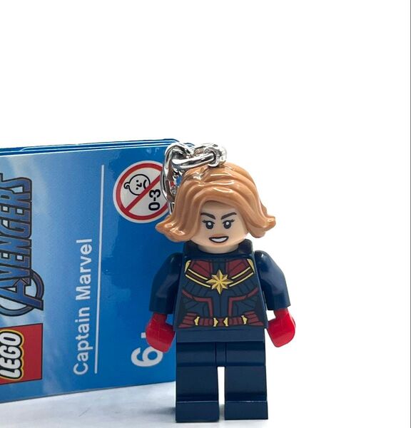 新品 LEGO レゴ キーリング キーホルダー スーパーヒーローズ キャプテンマーベル ミニフィグ マーベル アベンジャーズ