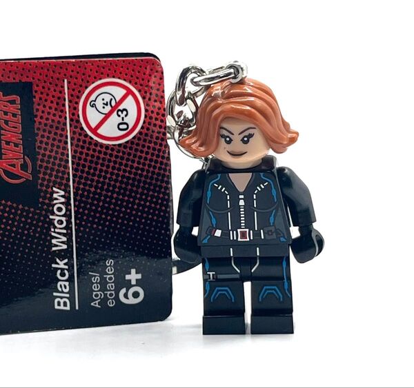 新品 LEGO レゴ キーリング キーホルダー スーパーヒーローズ ブラックウィドウ ミニフィグ マーベル アベンジャーズ
