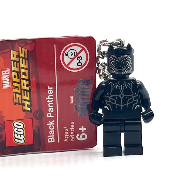 新品 LEGO レゴ キーリング キーホルダー スーパーヒーローズ ブラックパンサー ミニフィグ マーベル