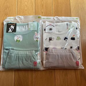 ユニクロ ドライパジャマ 半袖 絵本コレクション パジャマ UNIQLO めがねうさぎ おにぎりぼうやのたびだち セット