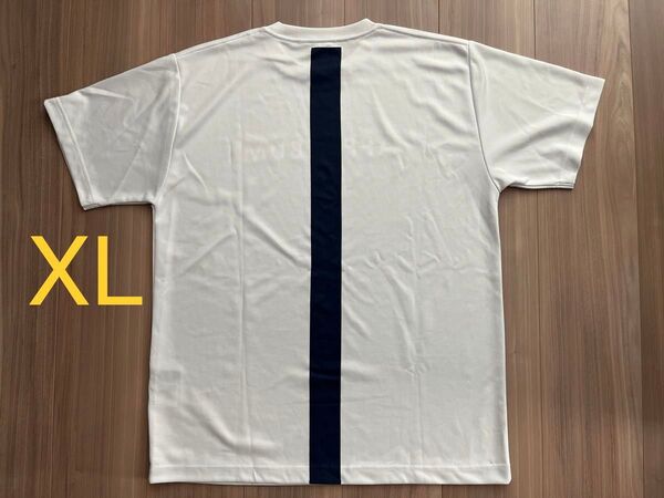 XL アップルバム ドライ Tシャツ 半袖 背面ライン エリートパフォーマンス 白色 ネイビー