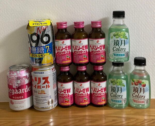 ヘパリーゼ+鏡月+トリス+ヒューガルデン ロゼ + -196無糖ダブルレモン