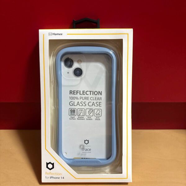 iPhone 14 iFace Reflection 強化ガラスクリアケース 41-945100(ペールブルー)